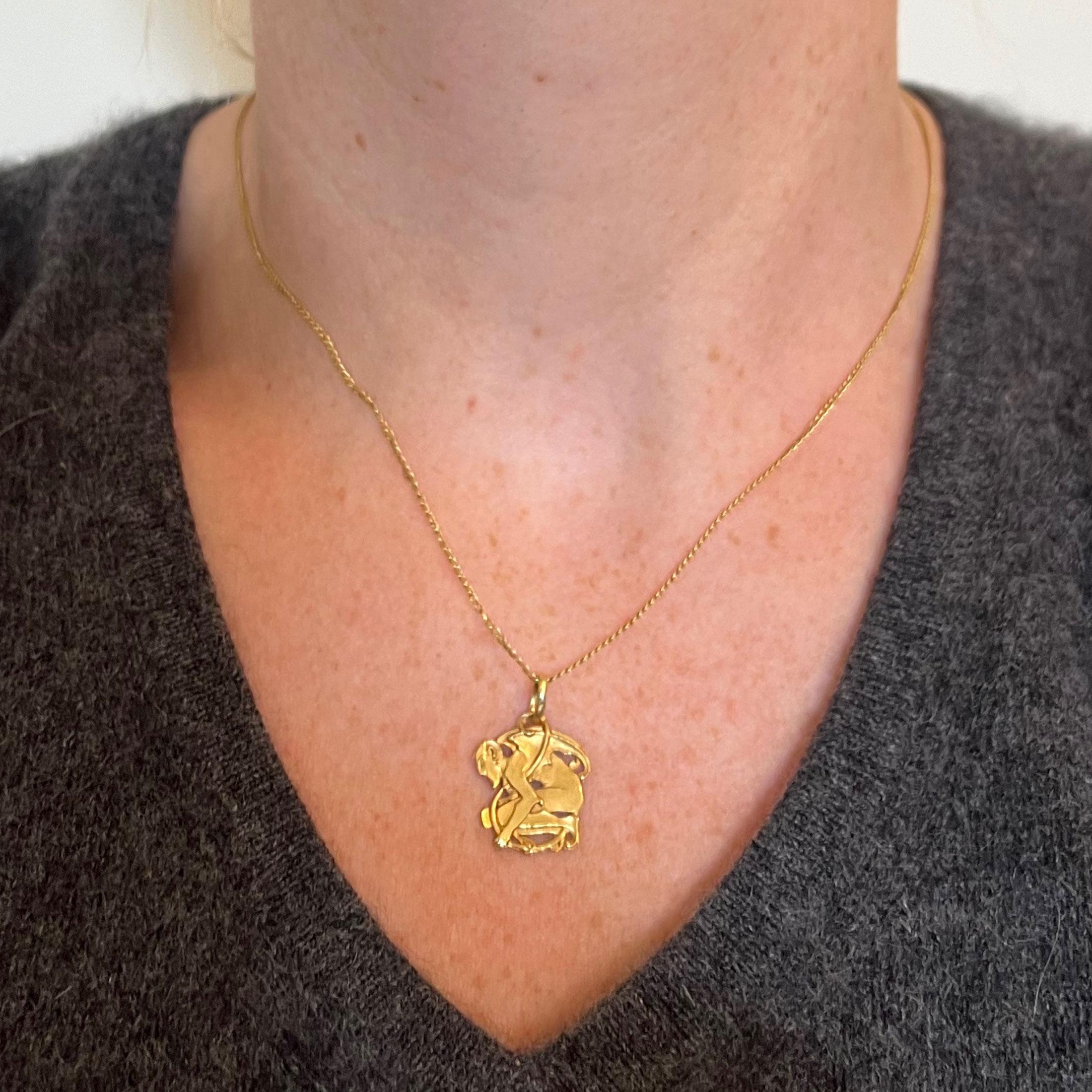 da uomo o donna Ciondolo portafortuna Devil in oro giallo 18K in vendita