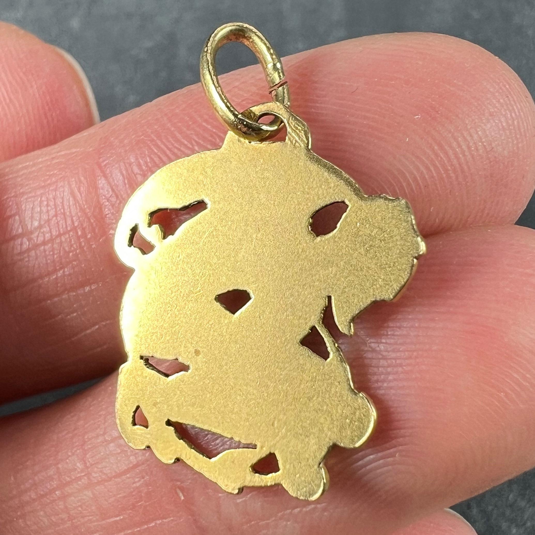 Ciondolo portafortuna Devil in oro giallo 18K in vendita 5