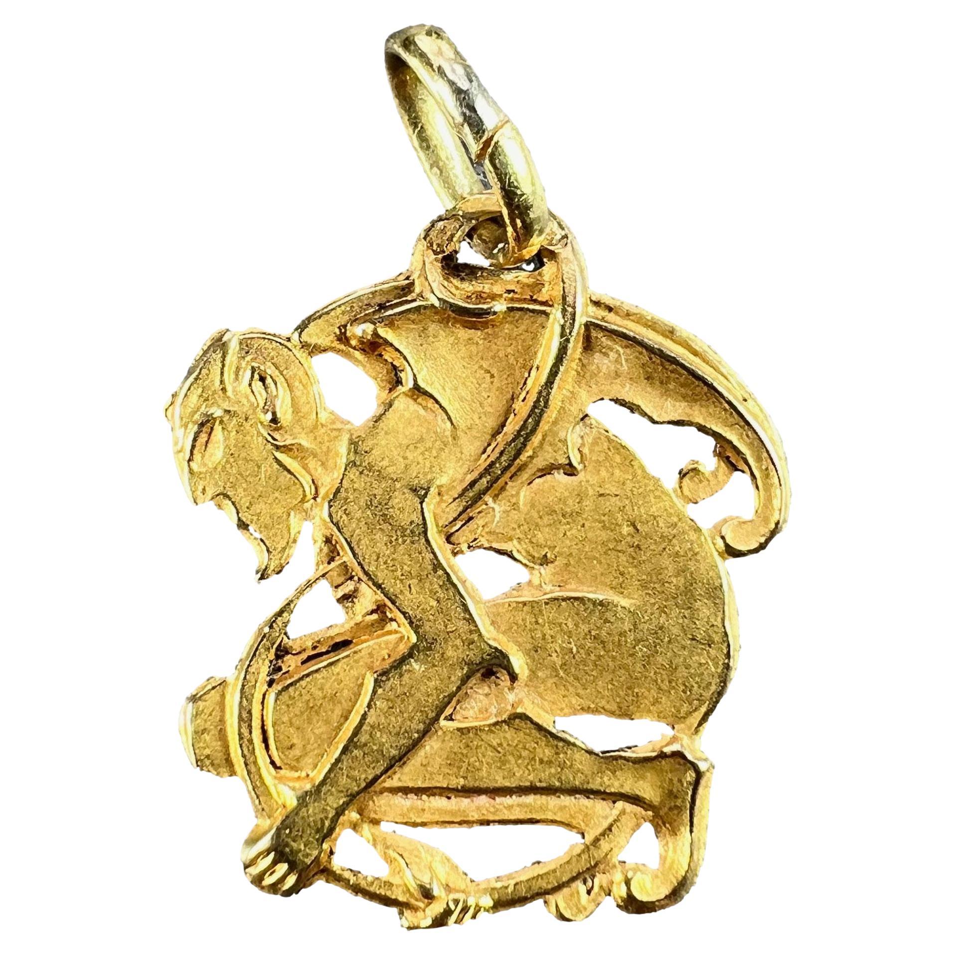 Devil 18K Yellow Gold Good Luck Charm Pendant