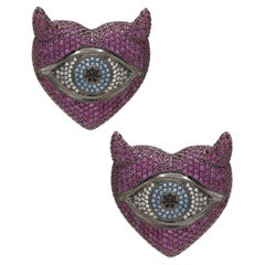 Pendientes Naimah Diablo Corazón, Rubí