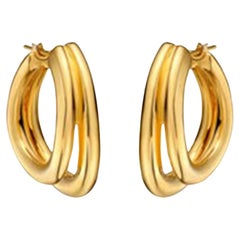 Devilish Diamond 14K (or 18k upon request) Yellow Gold Hoops Earrings