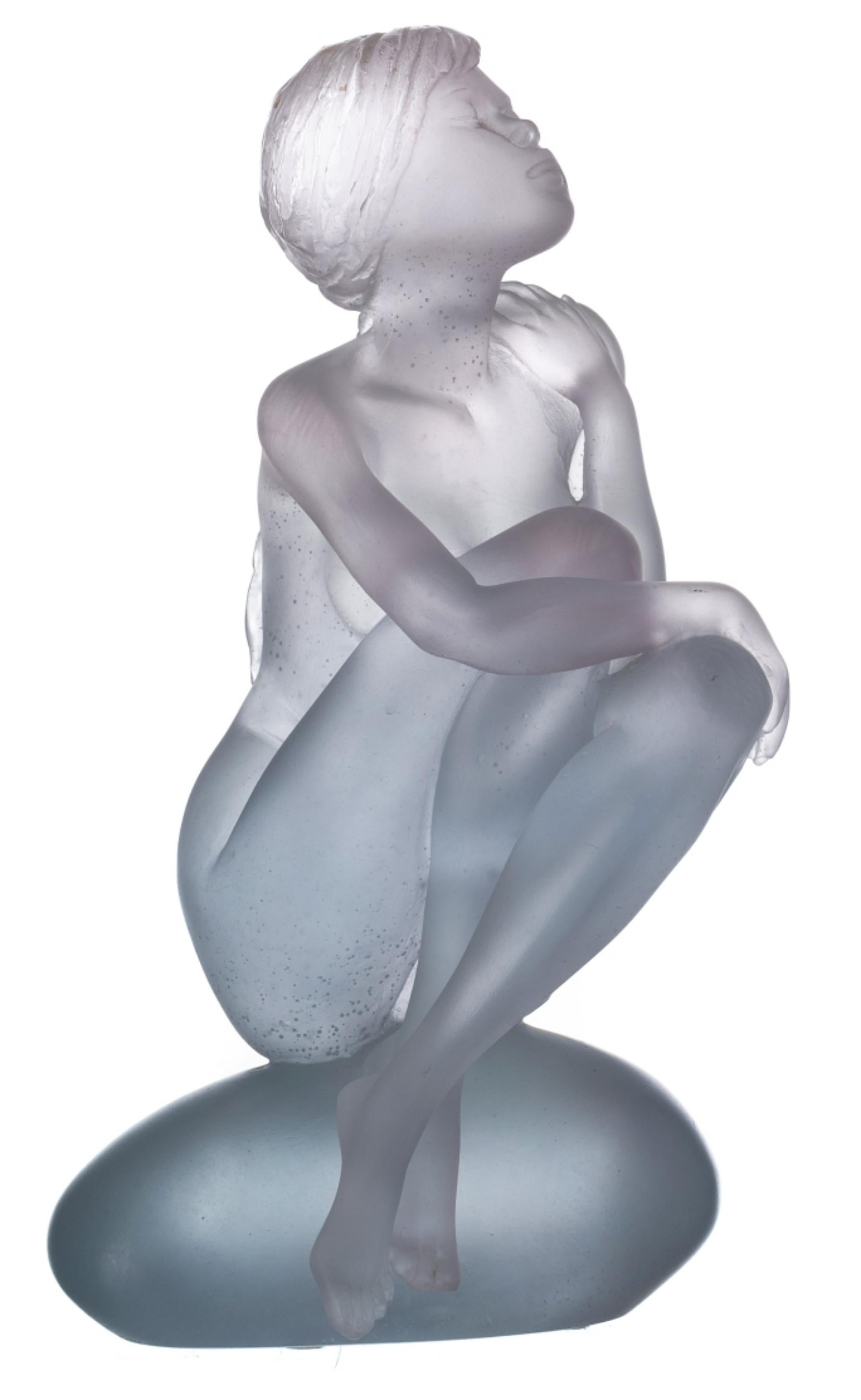 Art Deco Deville Chabrolle Sculpture 'Aphrodite' Daum For Sale