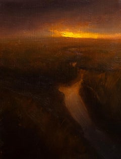 "L'oscurità nelle High Plains" di Devin Michael Roberts, Paesaggio dipinto ad olio