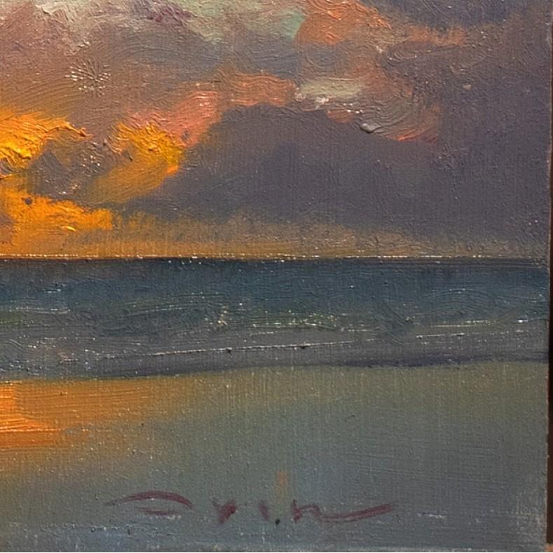 „Orange auf Blau“ (2024) von Devin Michael Roberts, Landschaft, Ölgemälde im Angebot 2