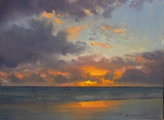 "Naranja sobre azul" (2024) de Devin Michael Roberts, Paisaje Pintura al óleo