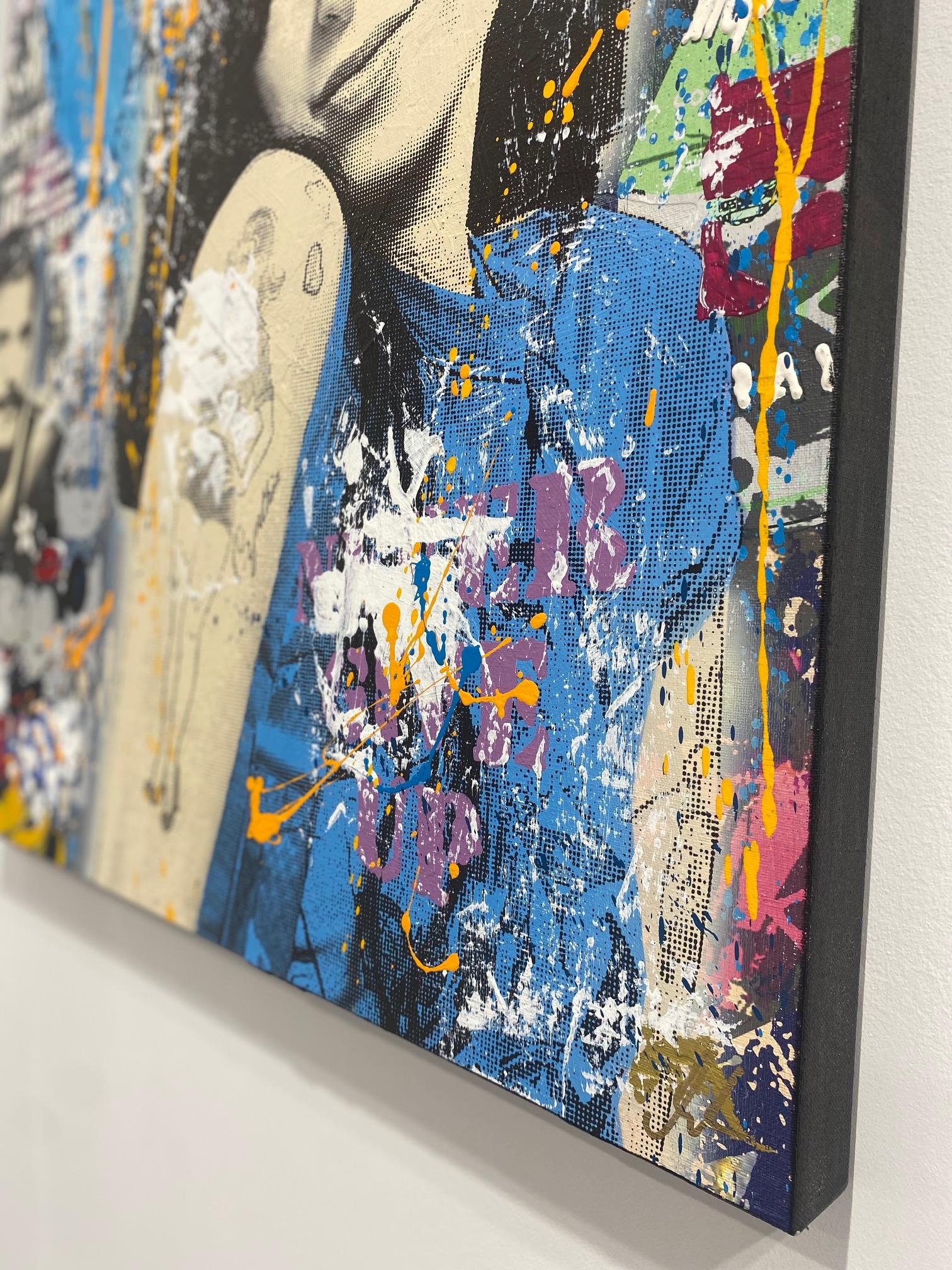 Amy- opera d'arte contemporanea a tecnica mista originale con ritratto di Amy Winehouse pop art in vendita 2