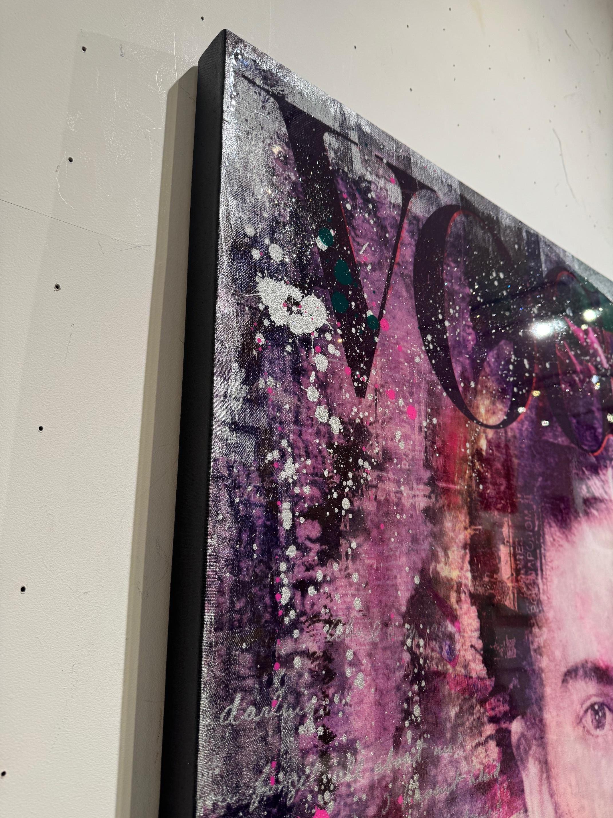 Frida - opera d'arte contemporanea a tecnica mista originale con ritratto di Frida Kahlo pop art in vendita 1