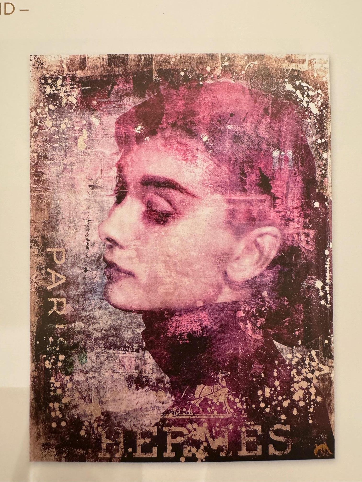 Hepburn Hermes  - contemporary original pop art portrait Audrey Hepburn For Sale 2