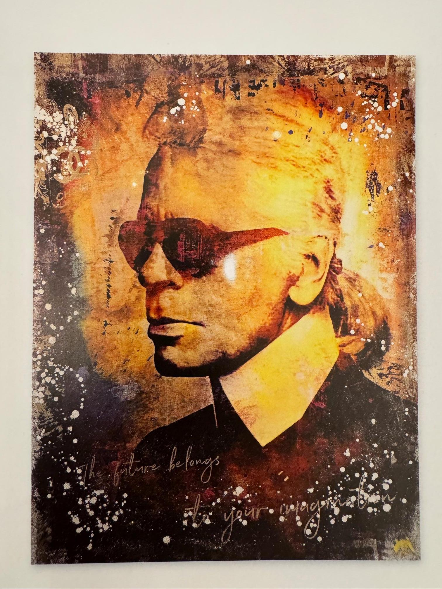 Karl Lagerfeld  - contemporary mixed media original pop art Devin Miles For Sale 4