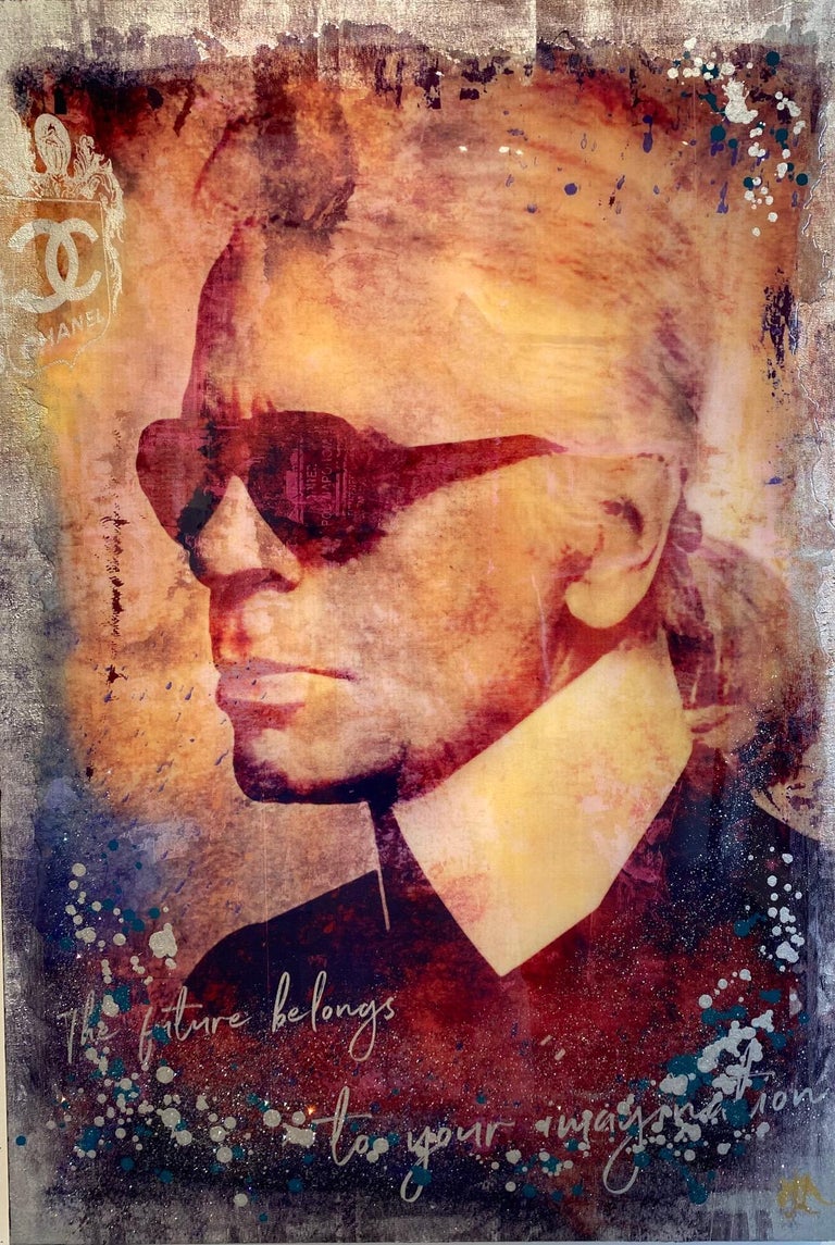 Devin Miles - Karl Lagerfeld - contemporary mixed media original pop art  Devin Miles For Sale at 1stDibs