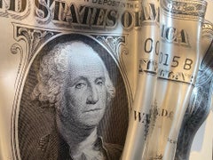 Silver Dollar - scultura da parete contemporanea originale in stile pop art da un dollaro americano