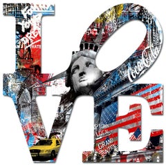 Love-New-York - Popart, airbrushed wall sculpture, Contemporary Art, USA, NYC