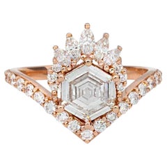 Devoir Hexagon Ring in 14K Rose Gold & Diamonds by Anastassia Sel Jewelry