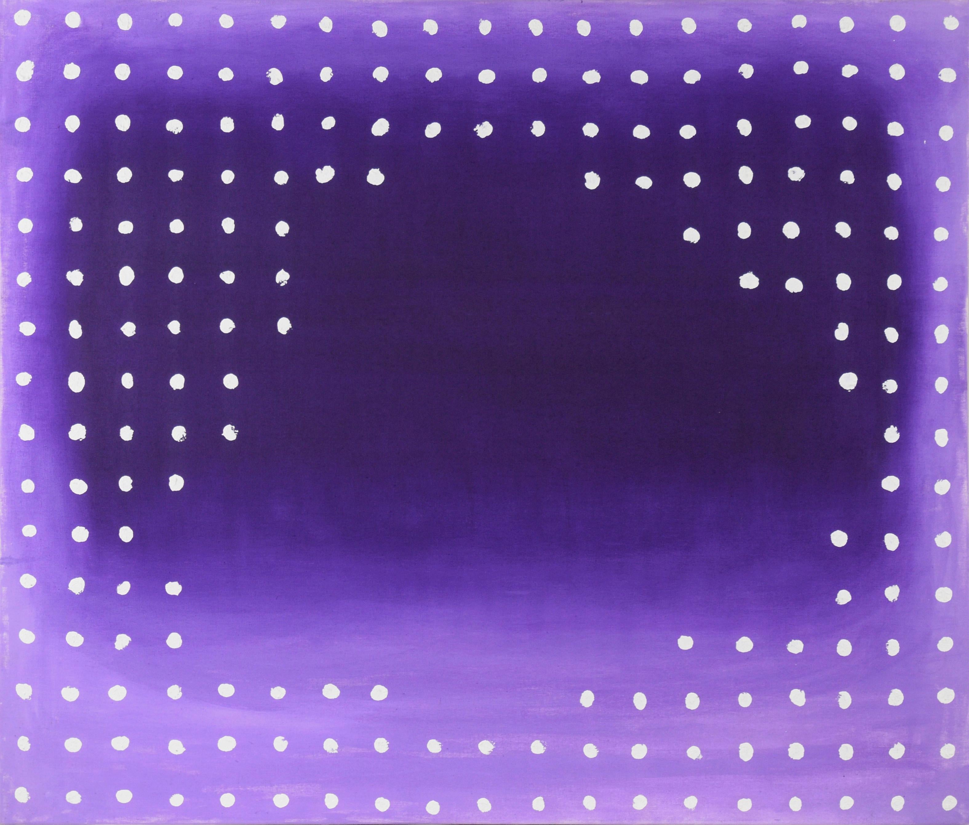 "Dioxazine purple, titanium white, and a #10 round" - Abstract Composition