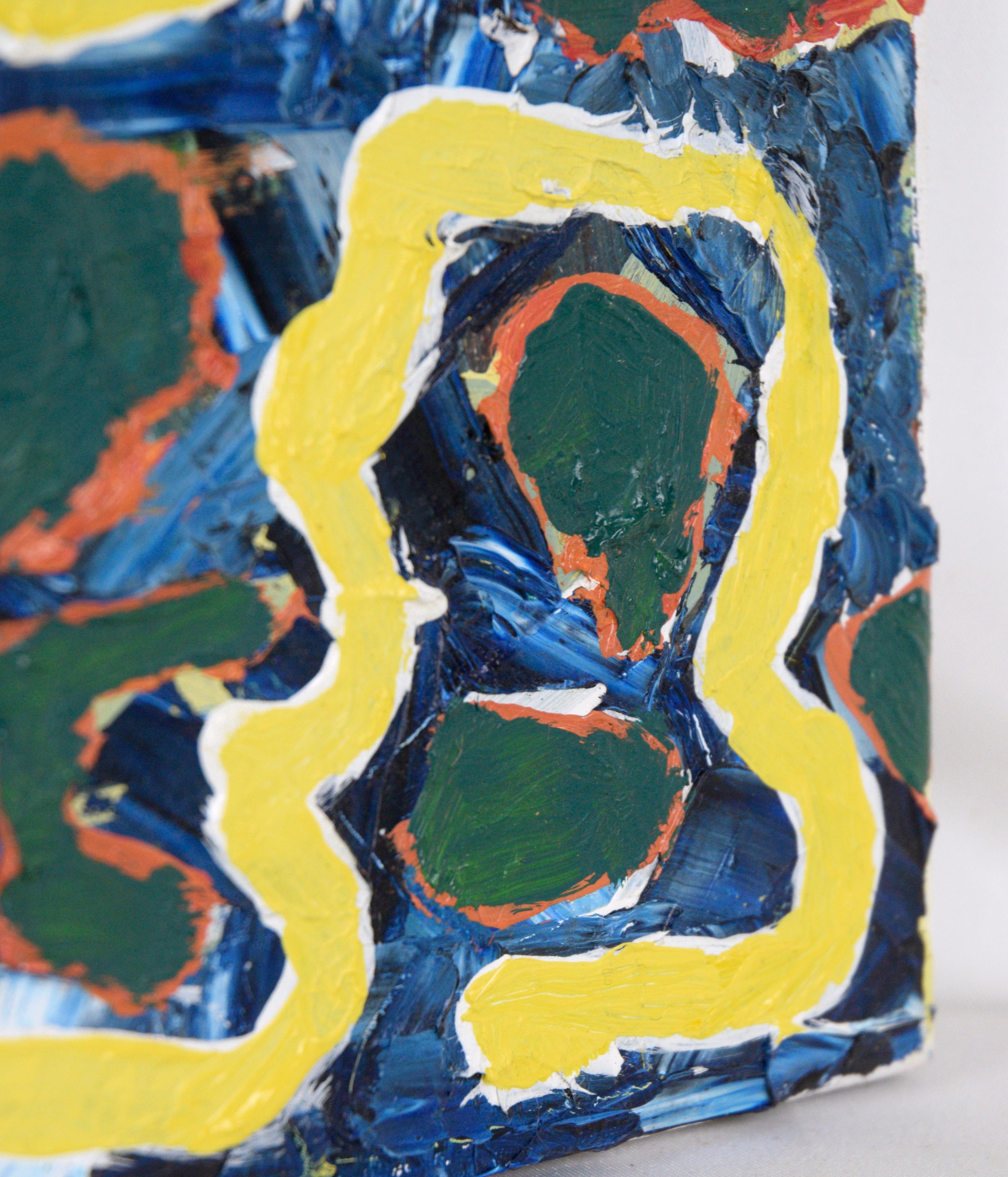 „Patches and a Path“ – abstrakte Komposition in Öl auf Leinwand im Angebot 6