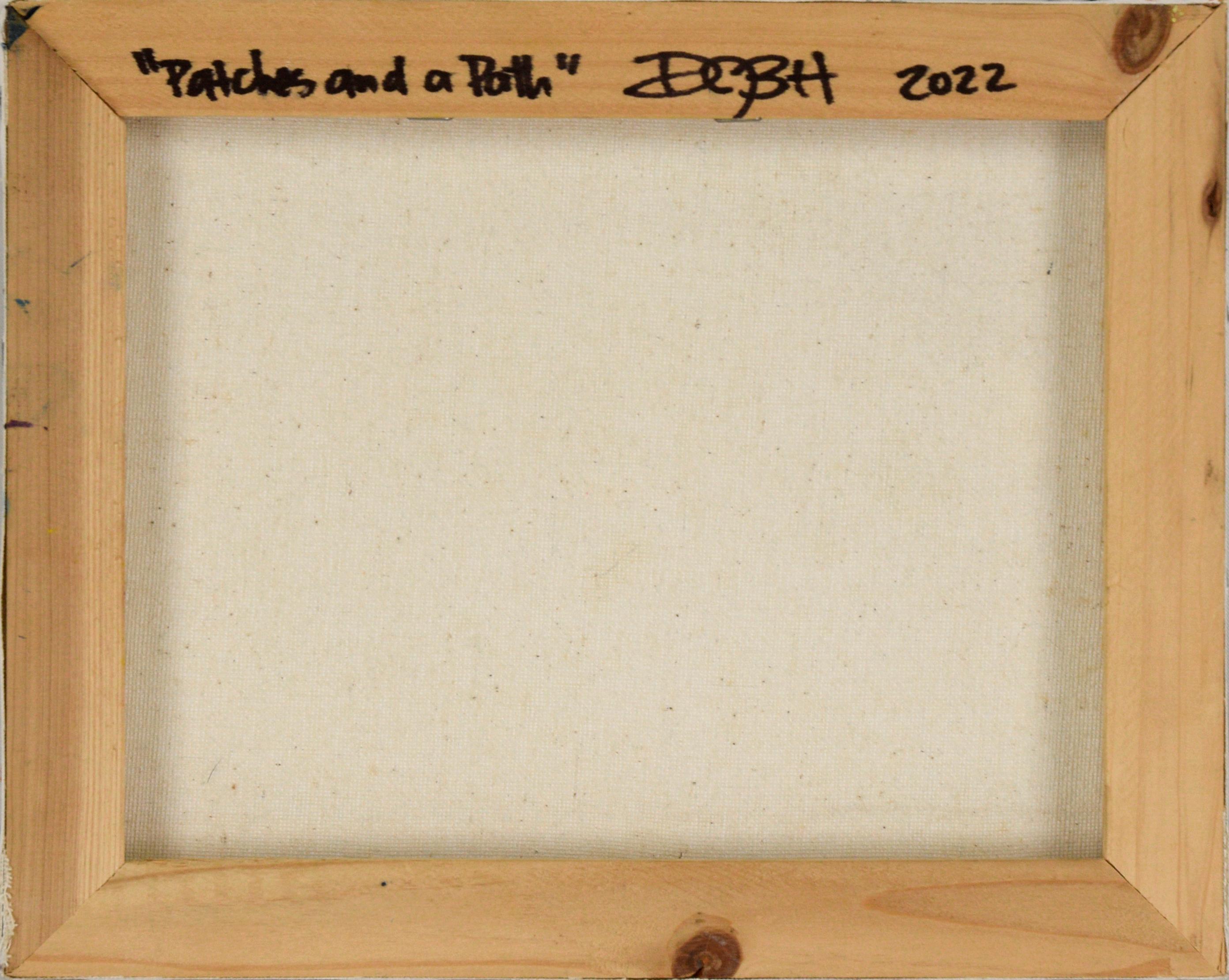 „Patches and a Path“ – abstrakte Komposition in Öl auf Leinwand im Angebot 7