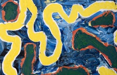 "Patches and a Path" - Abstract Composition in Oil on Canvas