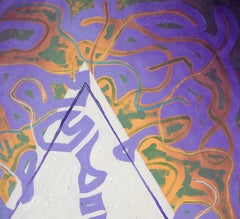"Pyramid Schema" – Composizione surrealista astratta, olio su pannello di masonite