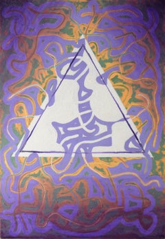 "Pyramid Schema" – Composizione surrealista astratta, olio su pannello di masonite