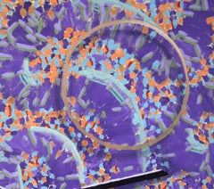 "Ring" Textured Abstract Geometric Composition in Oil on Cradled Masonite Panel