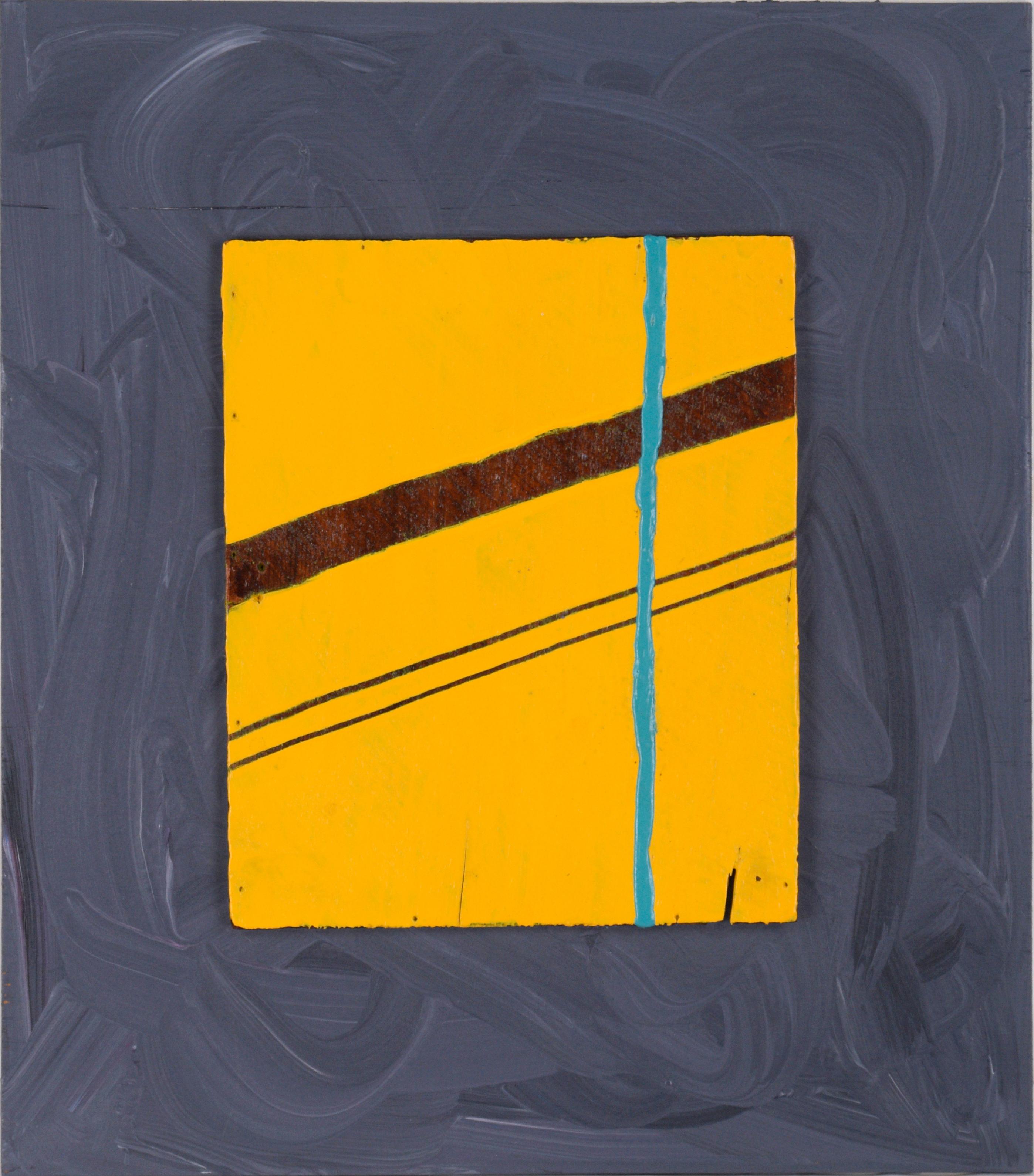 Abstract Painting Devon Brockopp-Hammer - "Stripes" - Composition minimaliste abstraite en acrylique sur panneaux de bois