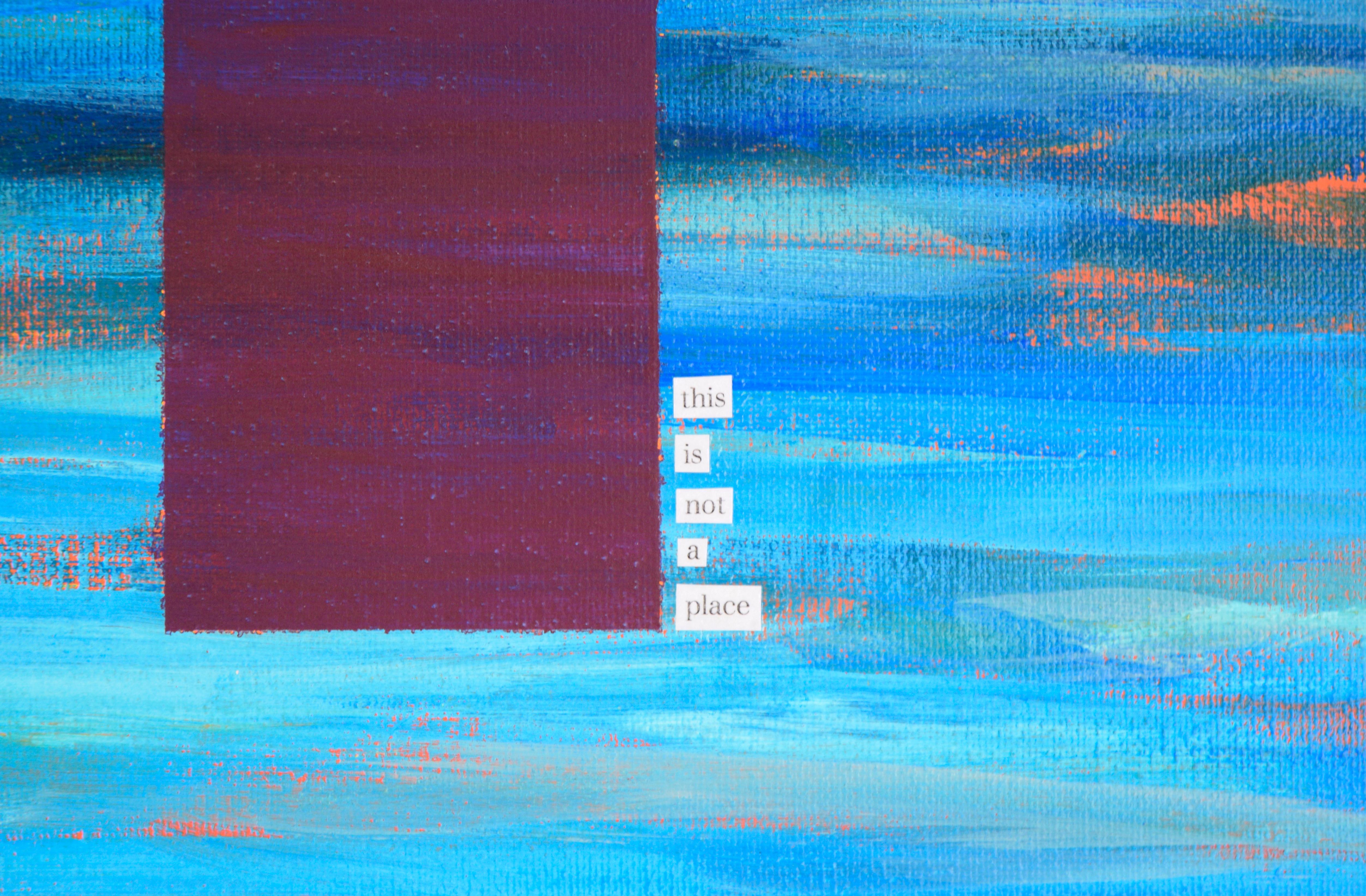 « Ce n'est pas un lieu » (I) - Paysage abstrait - Bleu Landscape Painting par Devon Brockopp-Hammer