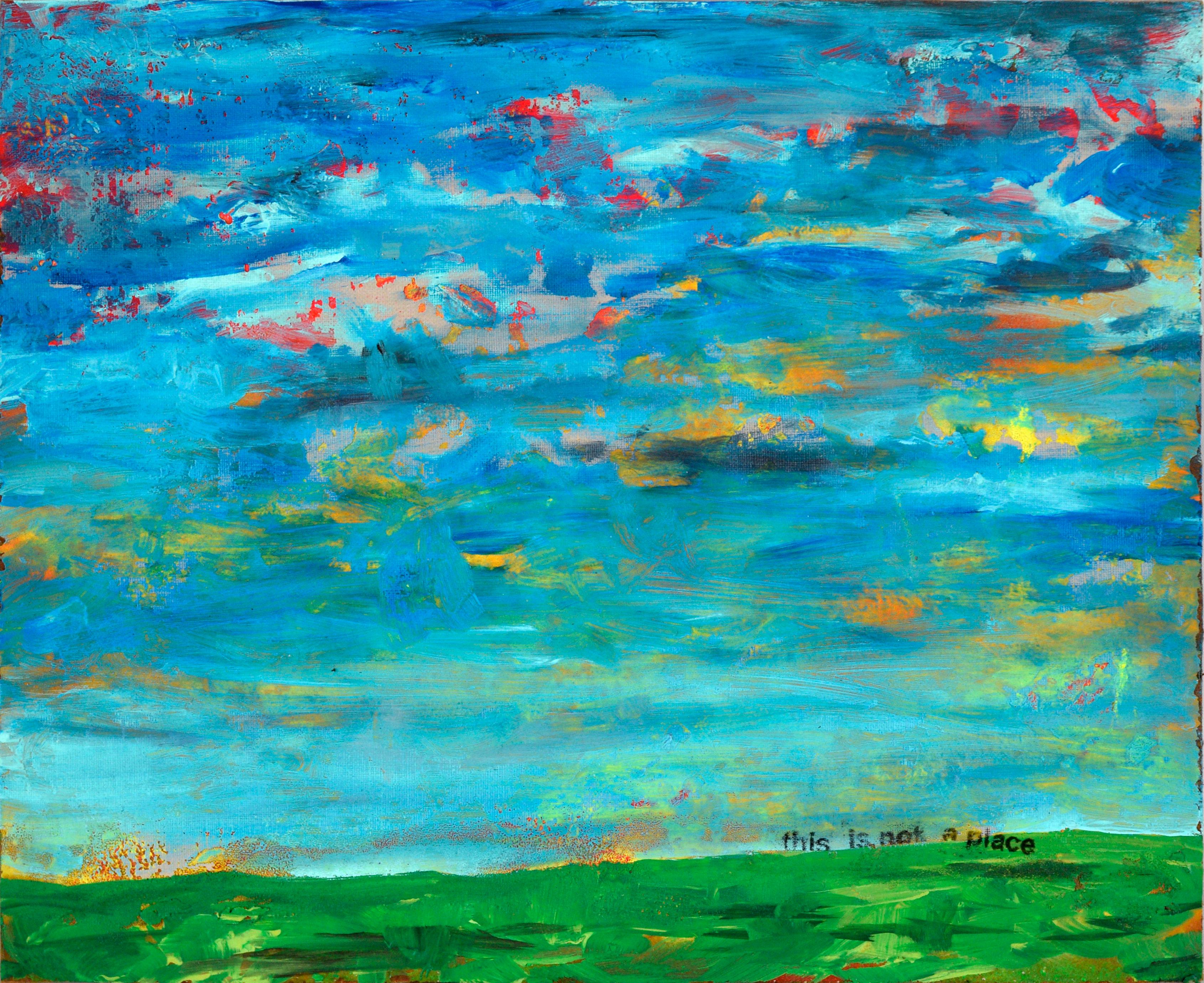 Devon Brockopp-Hammer Abstract Painting - "this is not a place" (IV) - Fauvist Landscape in Acrylic on Canvas