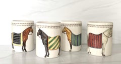 Devon Equestrian Ceramic Tumbler S/4, Made in Italy