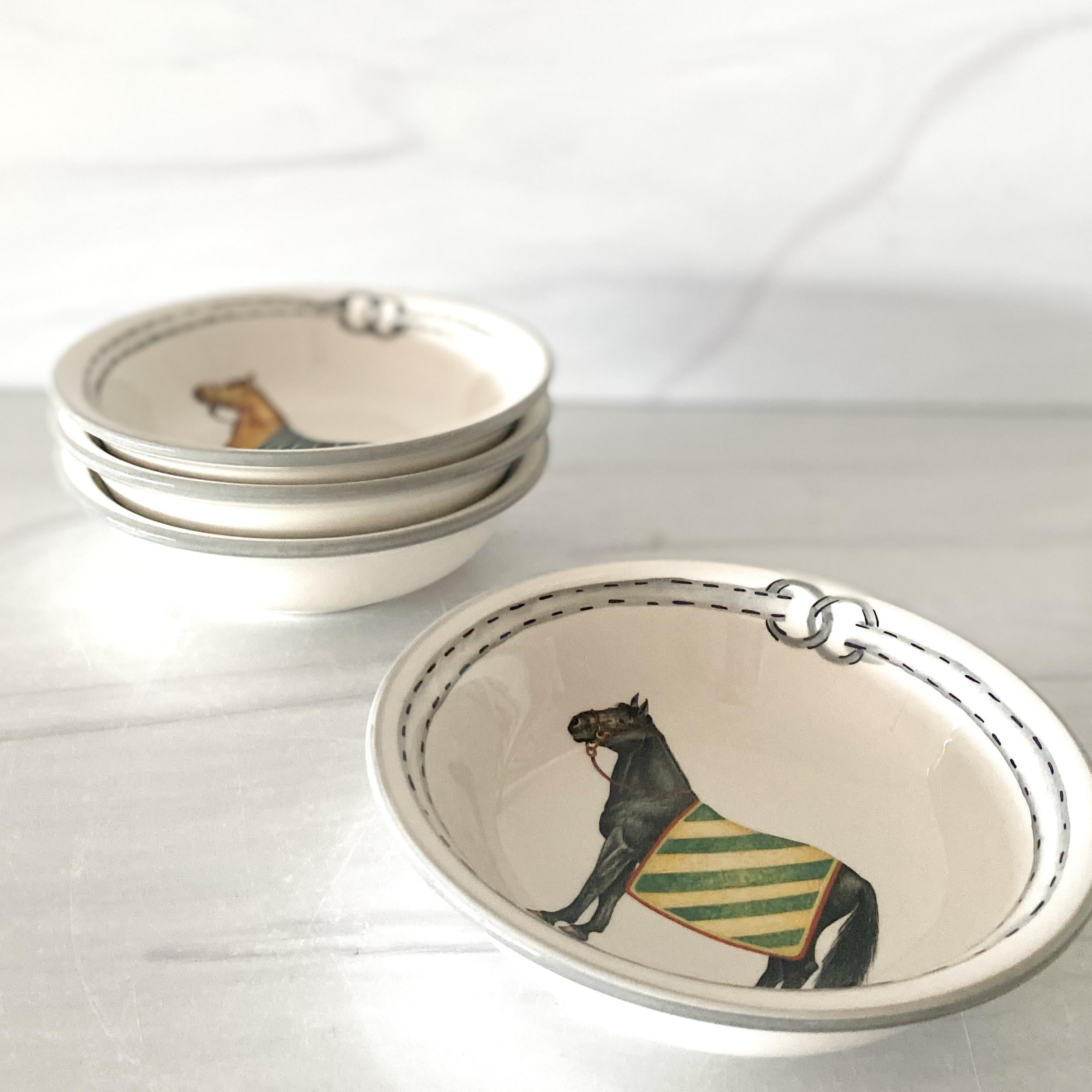 Contemporary Devon Equestrian Small Bowls S/4, Made in Italy For Sale