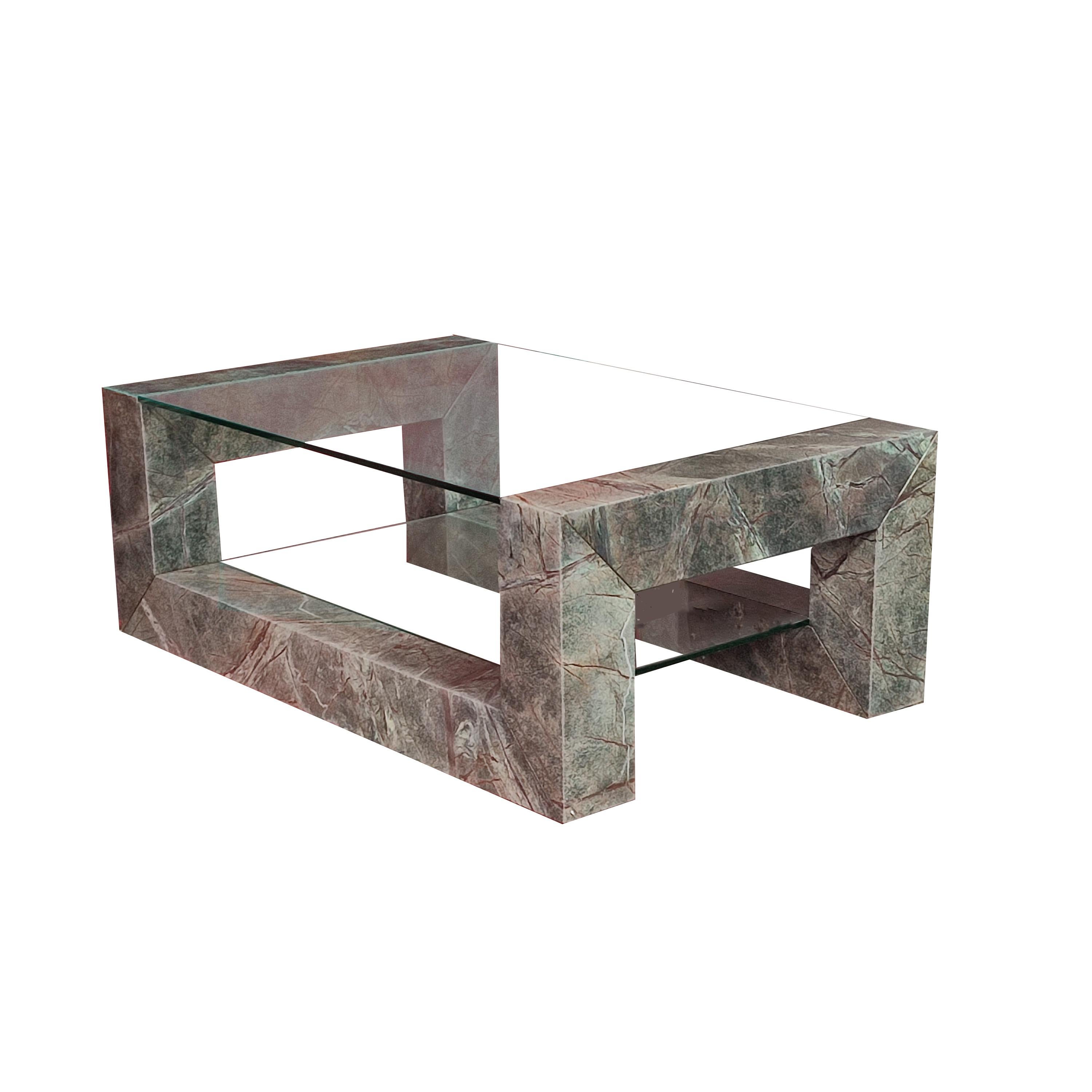 Modern Devon Green Marble Coffee Table Contemporary Design Spain by Joaquín Moll Meddel For Sale