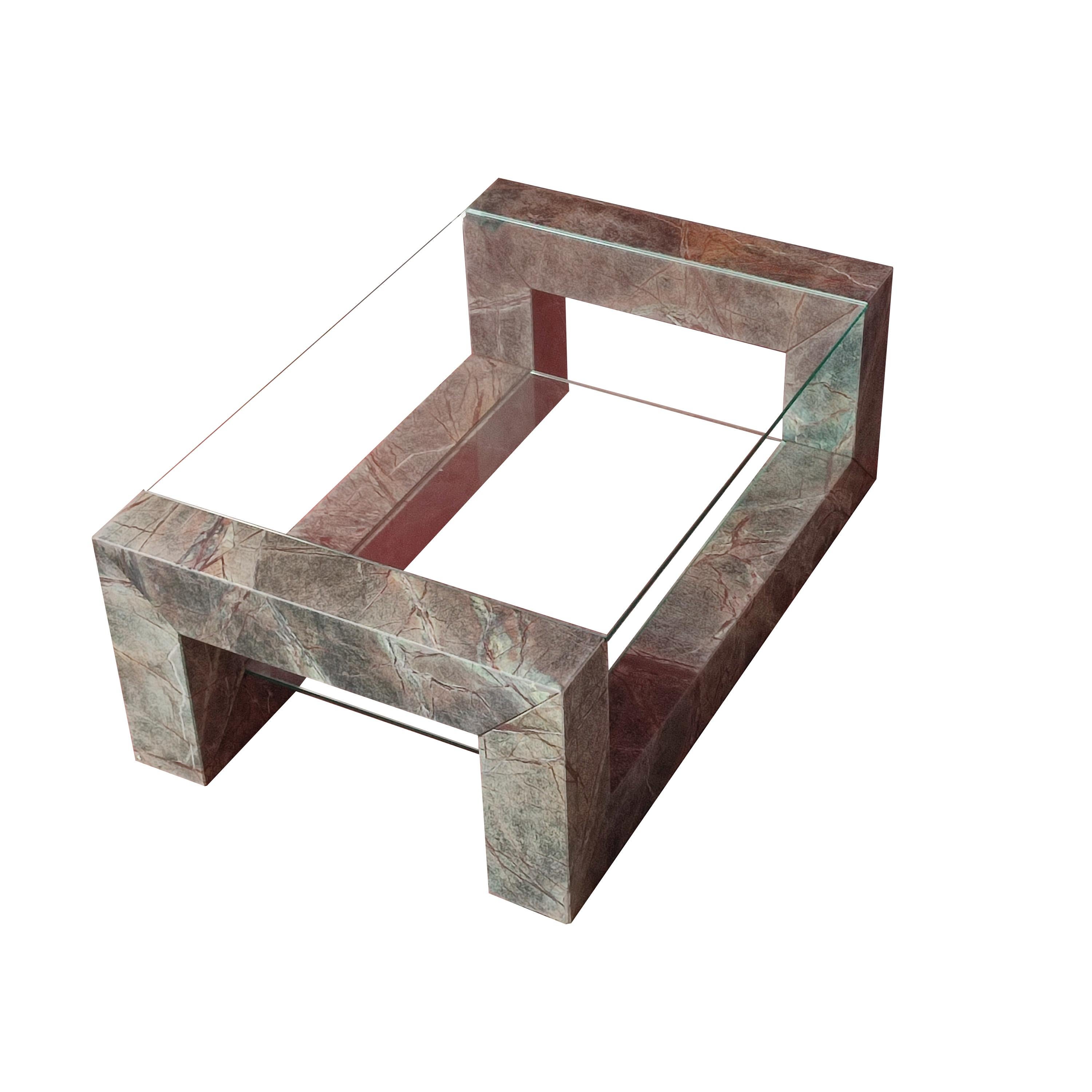 Pierre DEVON Table basse en marbre vert Design contemporain Espagne par Joaquín Moll Meddel en vente