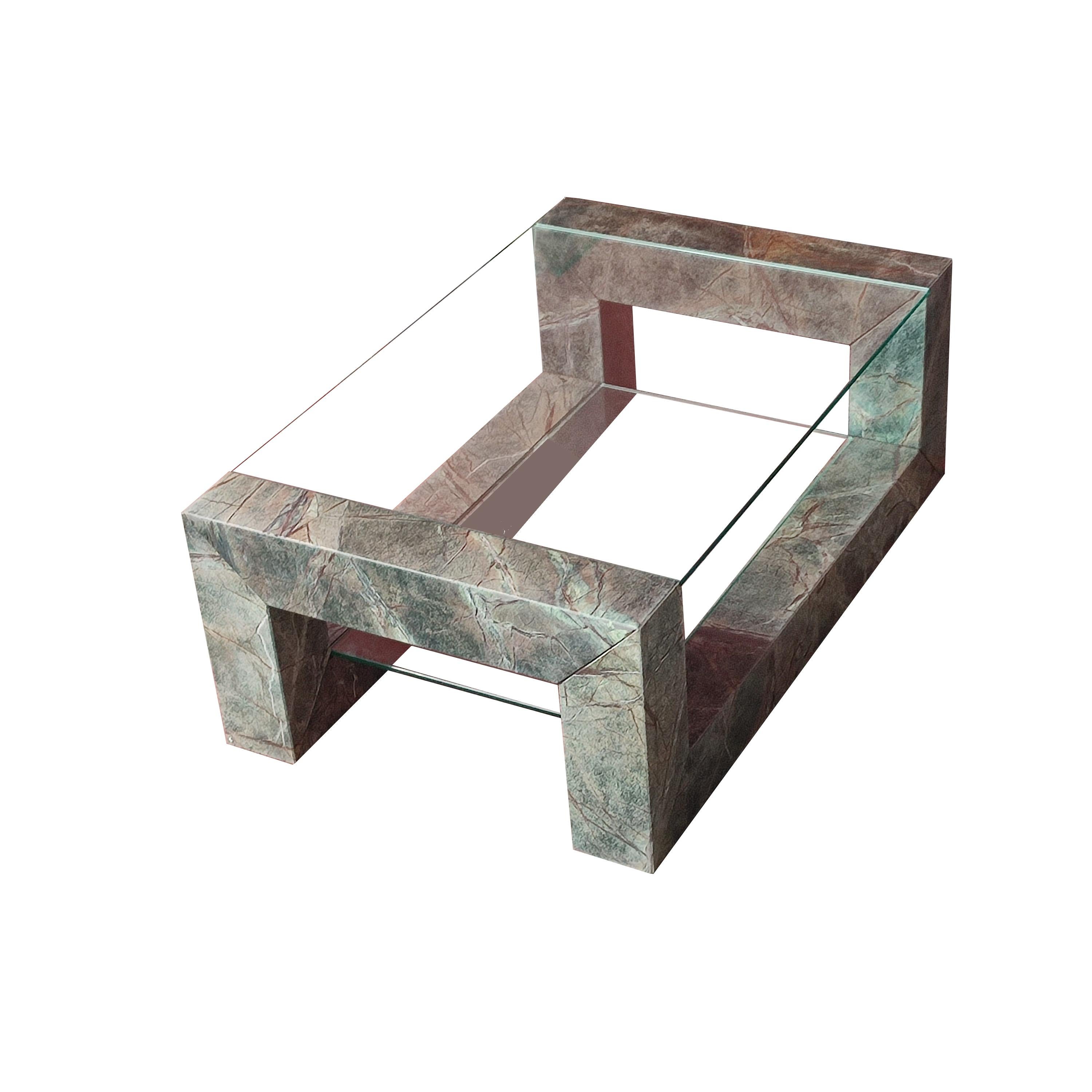 Devon Green Marble Coffee Table Contemporary Design Spain by Joaquín Moll Meddel For Sale 2