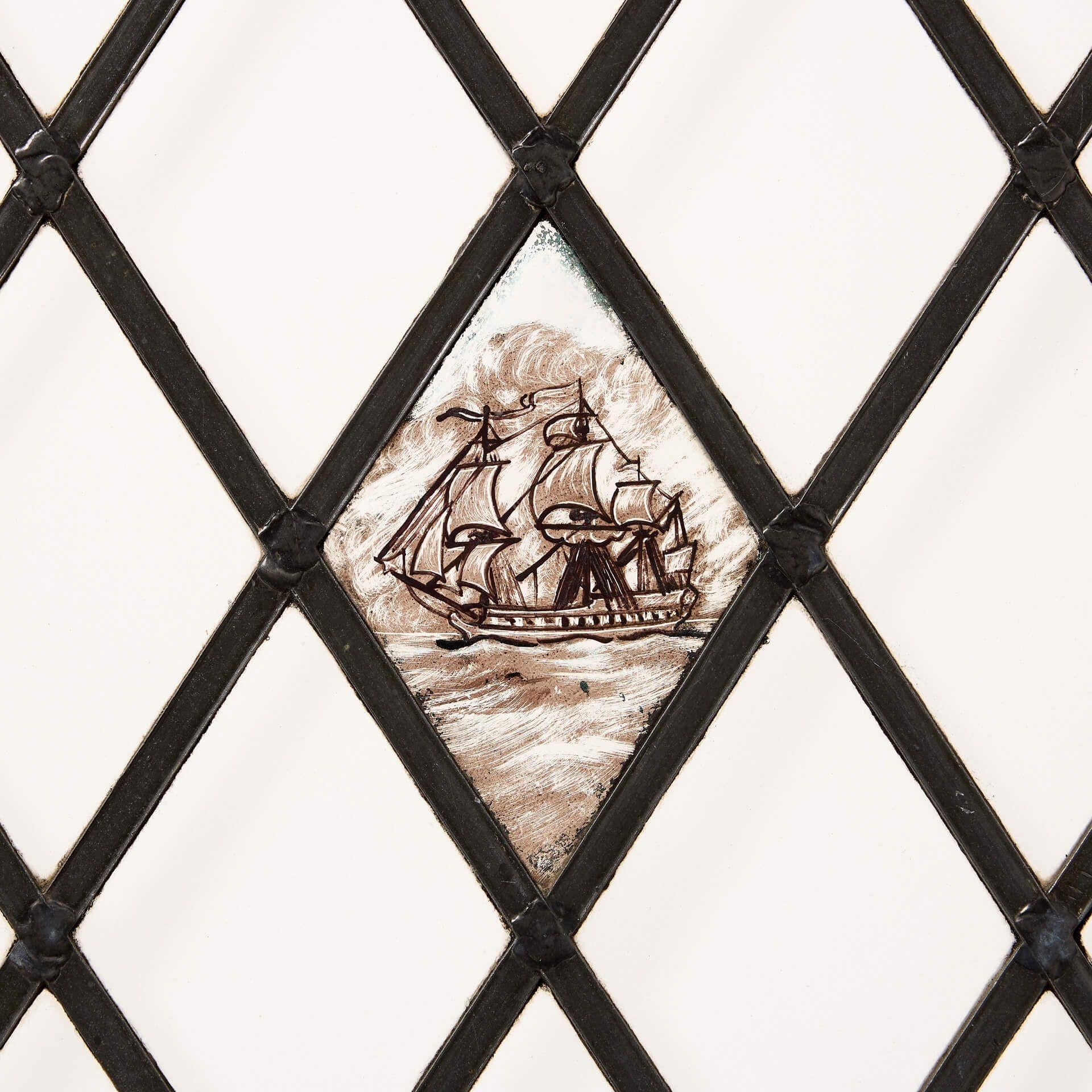 English ‘Devonport’ Antique Stained Glass Window For Sale