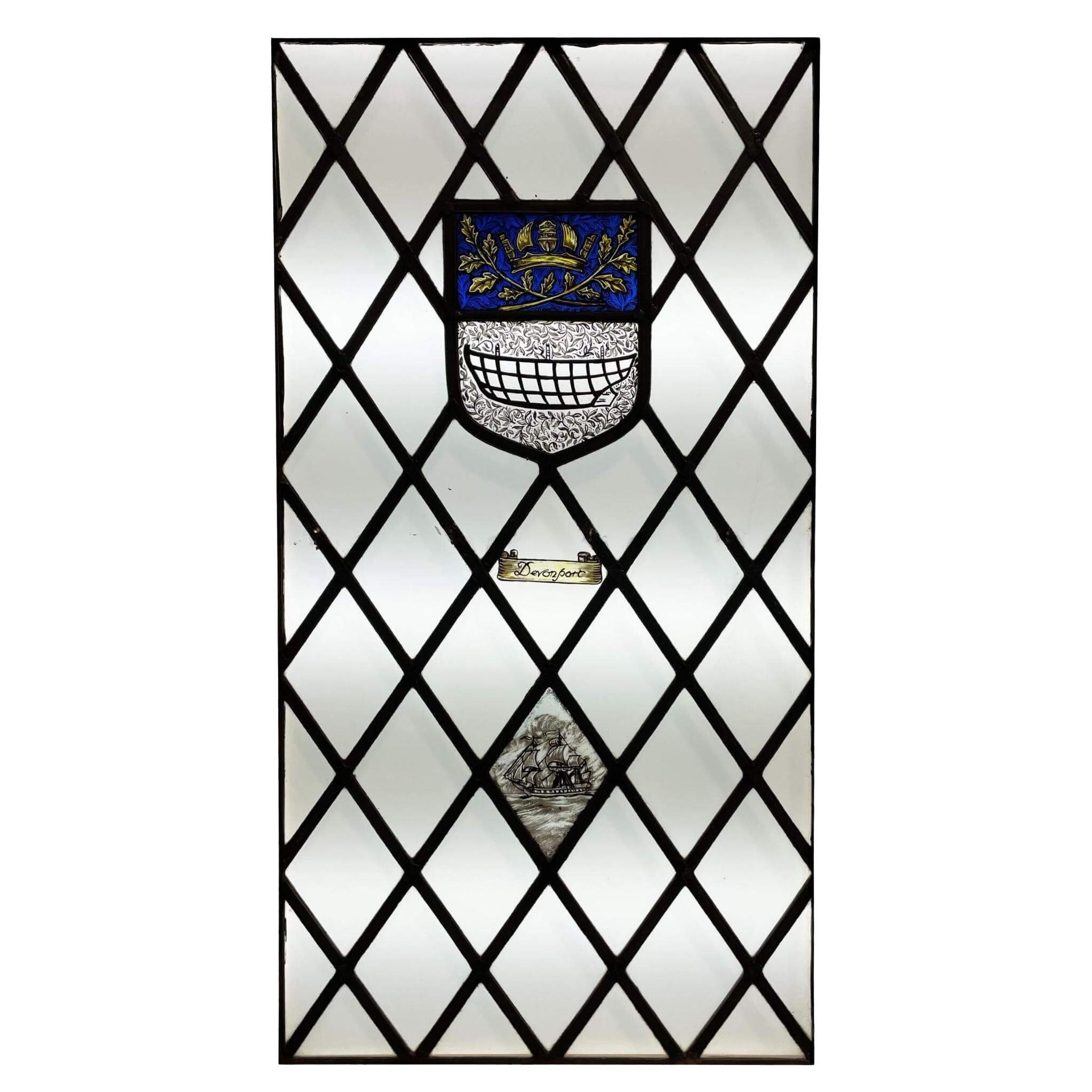 ‘Devonport’ Antique Stained Glass Window For Sale