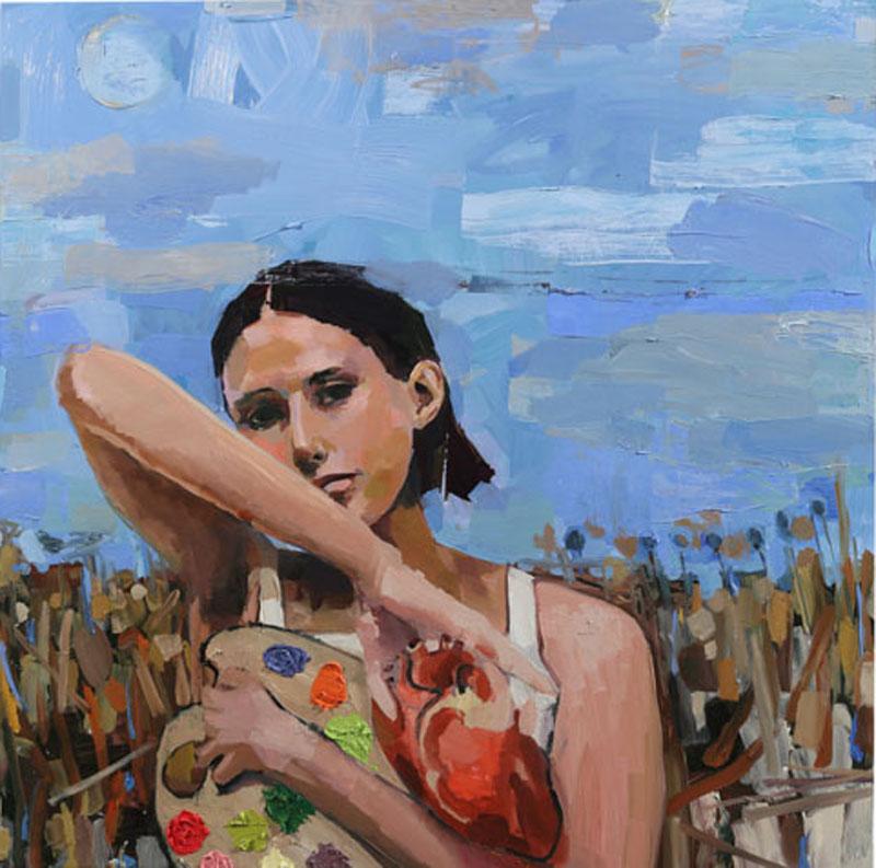 Devorah Jacoby Figurative Painting - I Can Feel Your Beating II