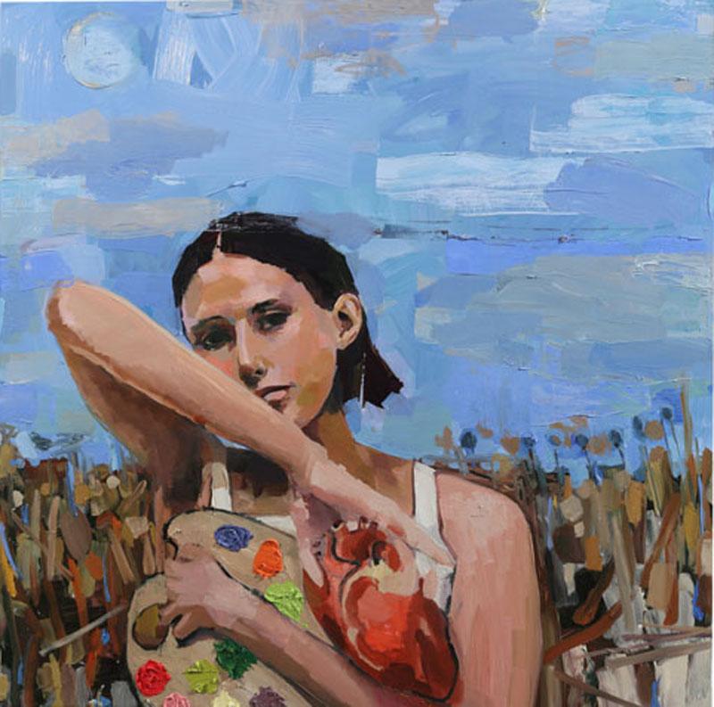 Figurative Painting di Devorah Jacoby - Posso sentire il tuo battito II