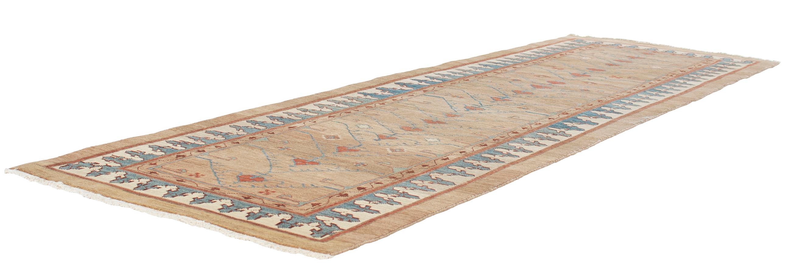 This rug resembles the rare and collectible antique Bakshaish rugs that were produced in the 19th century and earlier. Due to their limited availability, NASIRI revived the ancient dyeing and weaving techniques that have dissolved over the years to