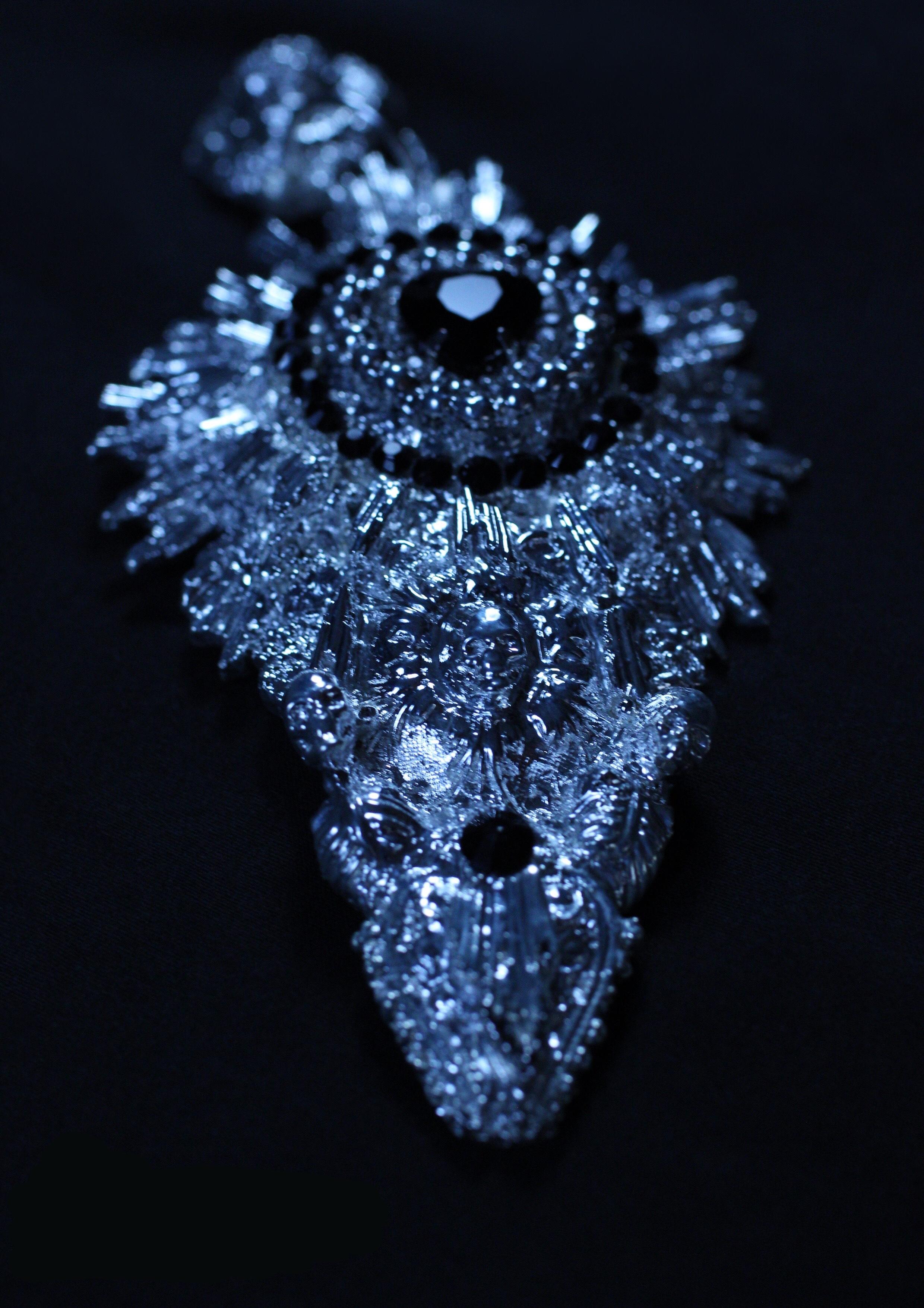 Devotion Earrings: Hand sculpted Gothic Elegance in Sterling Silver Luxury piece In New Condition For Sale In Fleet, GB