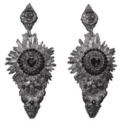 Devotion Earrings: Hand sculpted Gothic Elegance in Sterling Silver Luxury piece