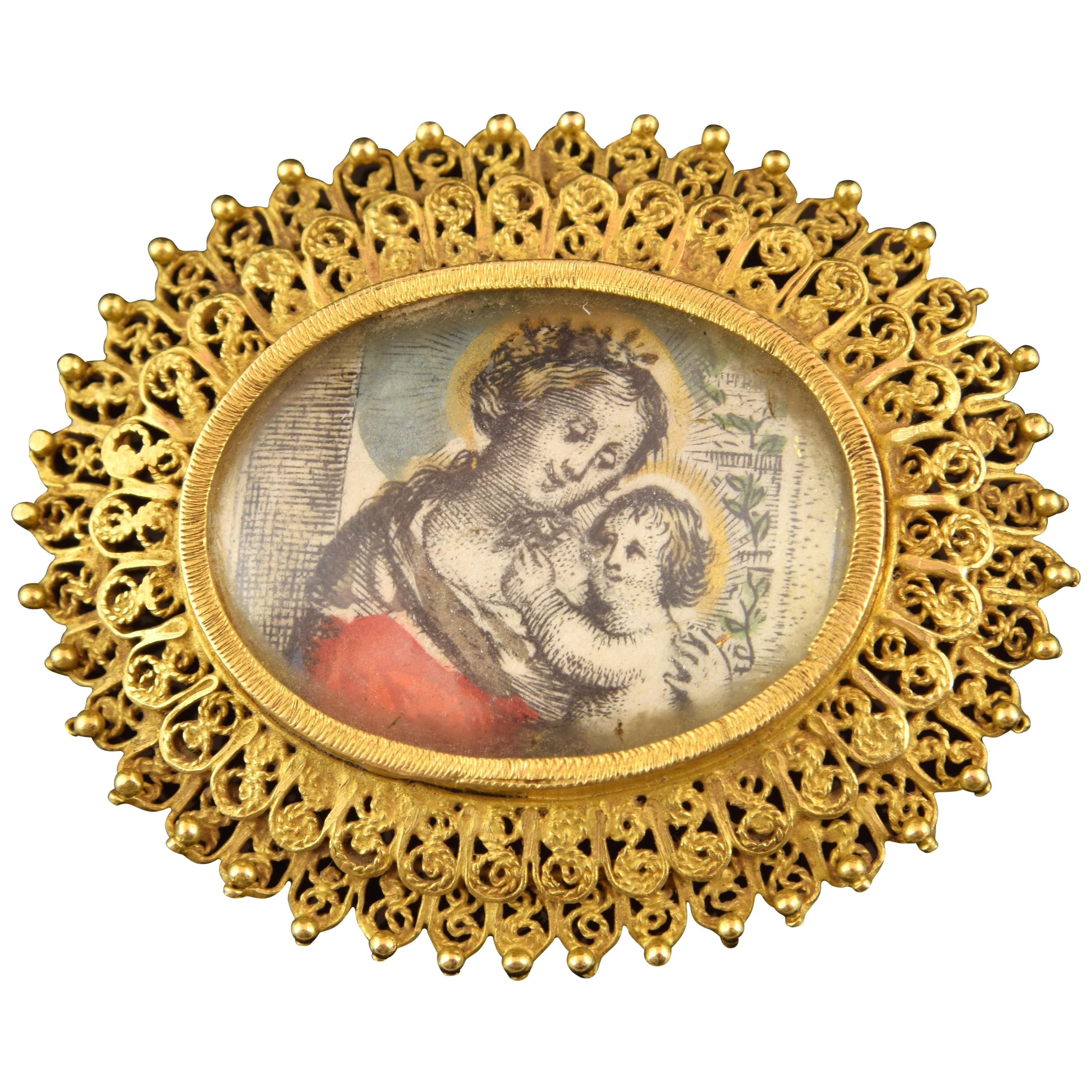 Devotional Gold Pendant, Possibly, 18th Century