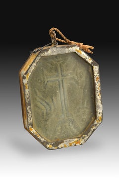 Devotional Medal with Inquisition Heraldry, Metal, Stone, Spain, 17th Century