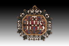 Devotional medallion. Bronze, enamel, etc. Spanish school, 17th century.