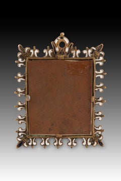 Devotional medallion. Bronze, enamel, glass, etc. Spanish school, 17th century.