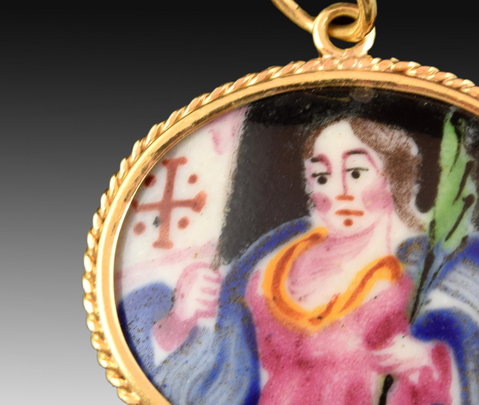 Neoclassical Devotional Pendant, Gold, Enamels, Possibly, 18th Century
