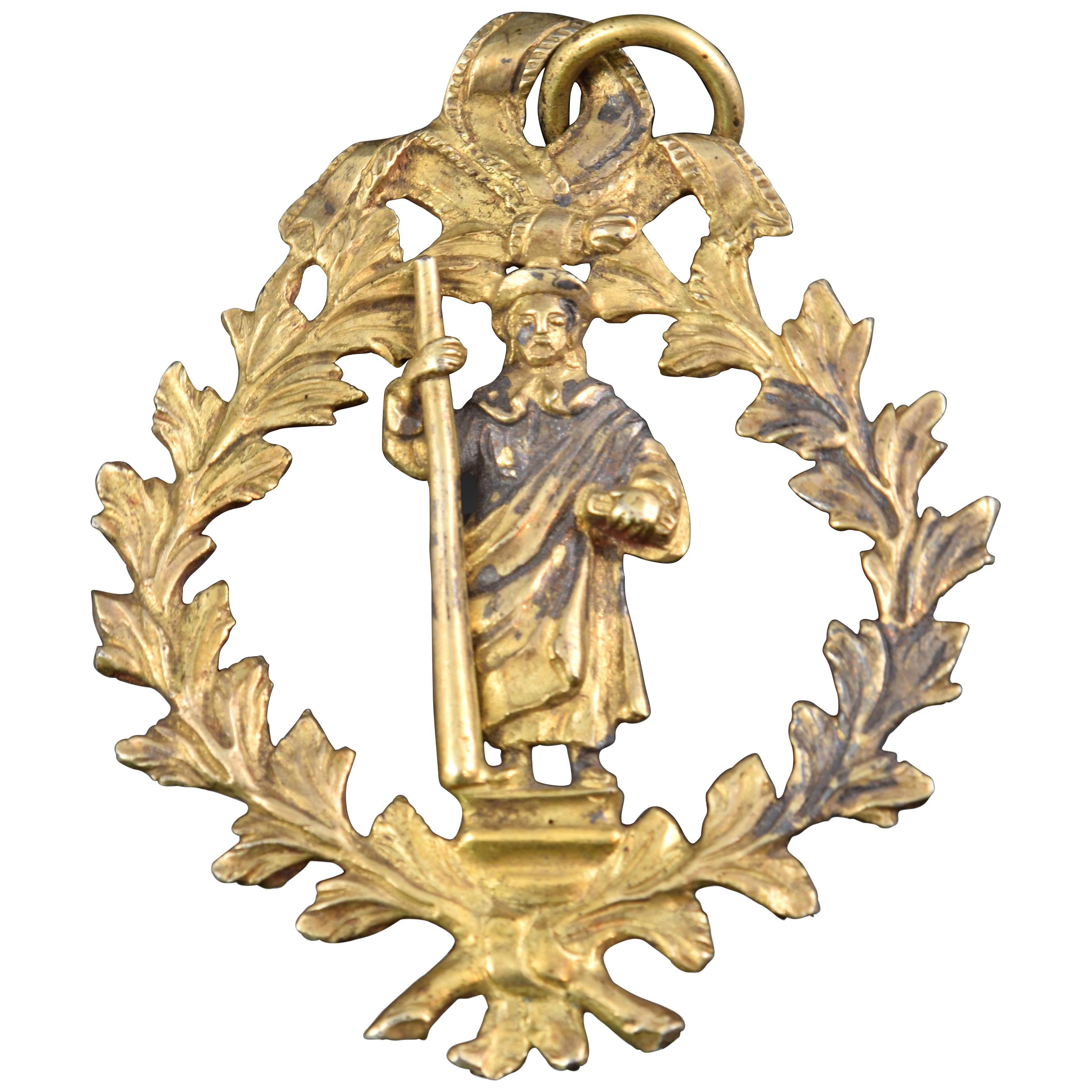 Devotional Pendant, Saint James the Great, Bronze, Spain, 17th Century