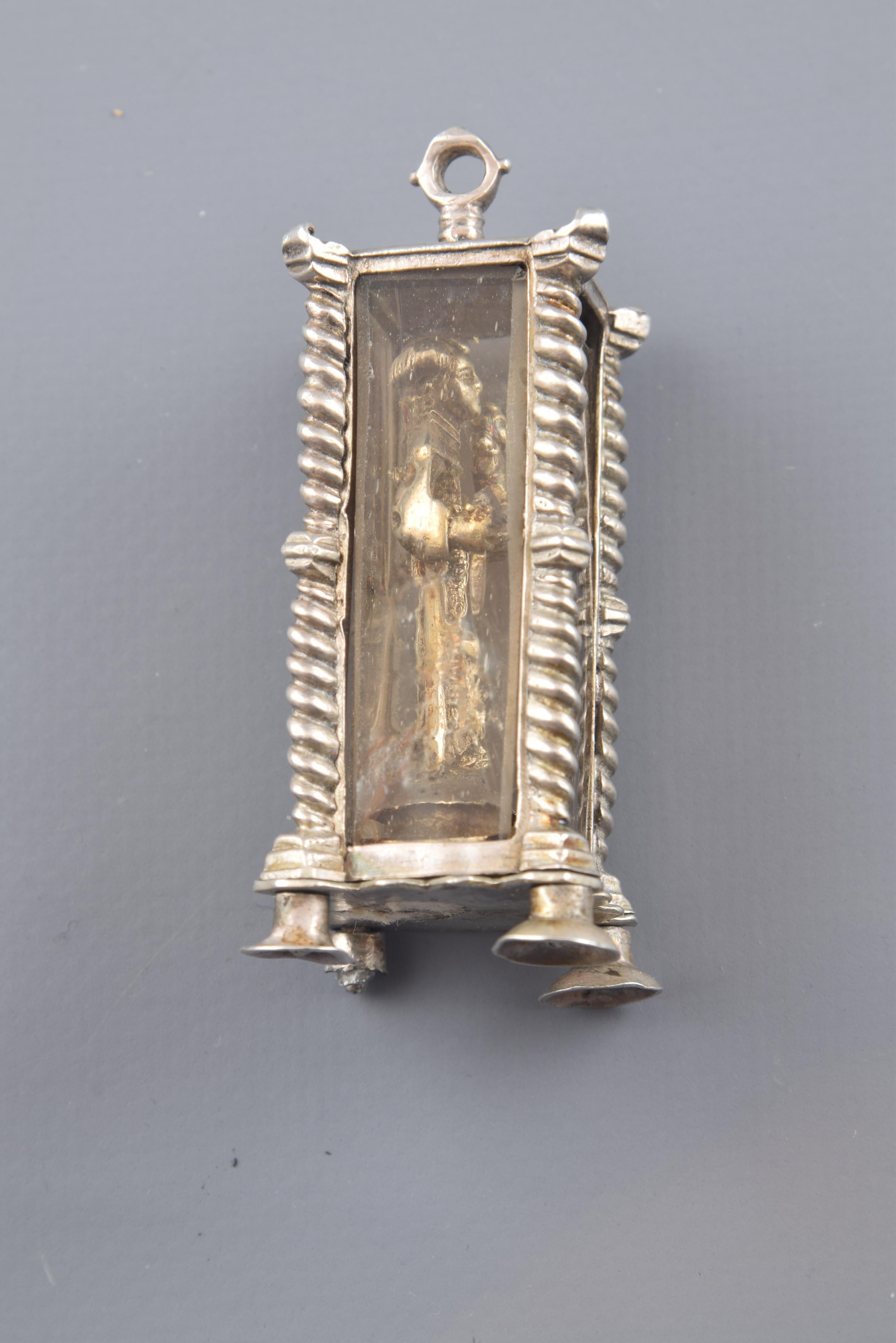 Devotional Pendant, Silver, Glass, 17th Century (Europäisch)