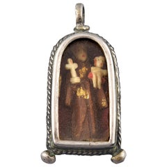 Devotional Pendant, Silver, Glass, Bone, 17th Century
