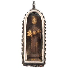 Devotional Pendant, Silver, Glass, Bone, 17th Century