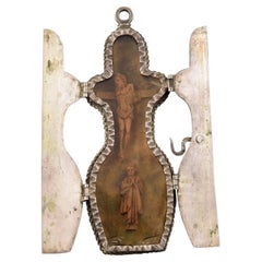 Devotional Pendant Silver, Wood, Textile, 17th Century