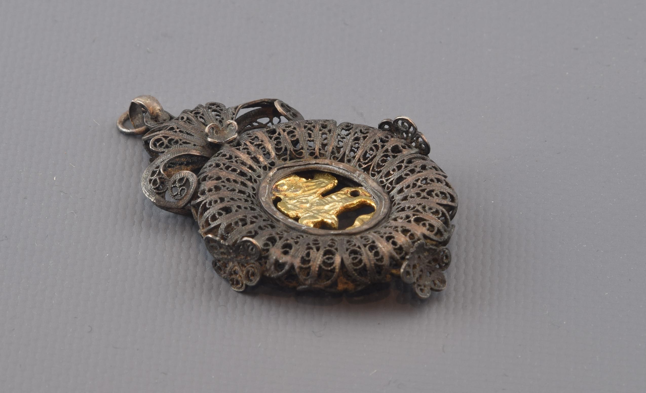 Neoclassical Devotional Pendant with St. George, Silver, 19th Century